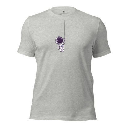 a athletic heather premium t-shirt with sarcastic , astro hanger cartoon and smile on it