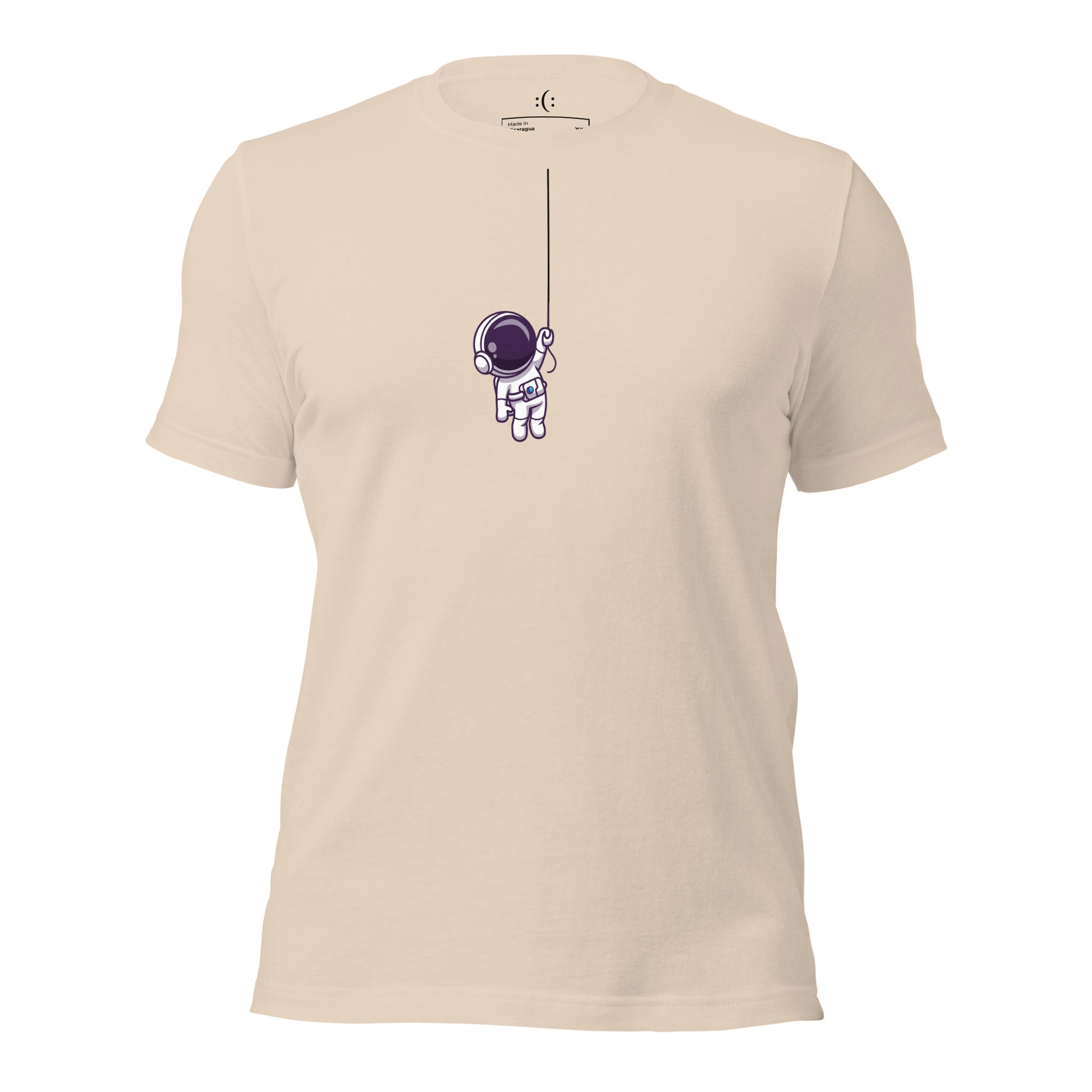 a soft cream premium t-shirt with sarcastic , astro hanger cartoon and smile on it