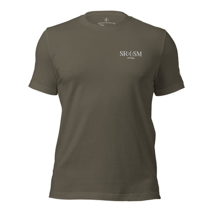 a army basic t-shirt with white sarcastic , sarcasm text and smile on it